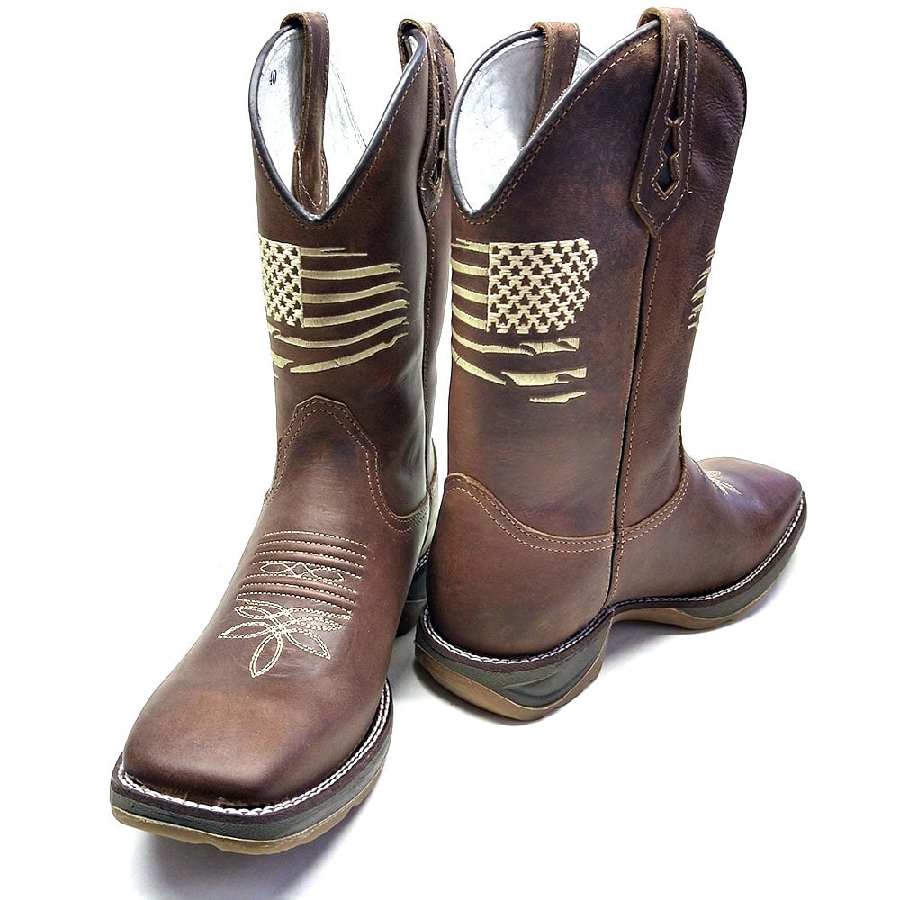 Bota Texana Country Masculina Bandeira Eua Bege Sola Jump