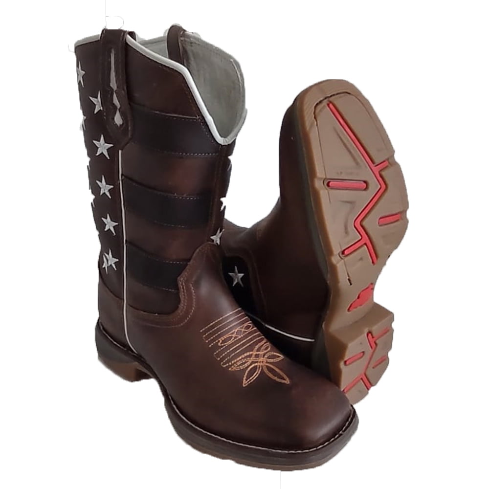 Bota Texana Country Masculina Eua Envelhecida Sola Jump