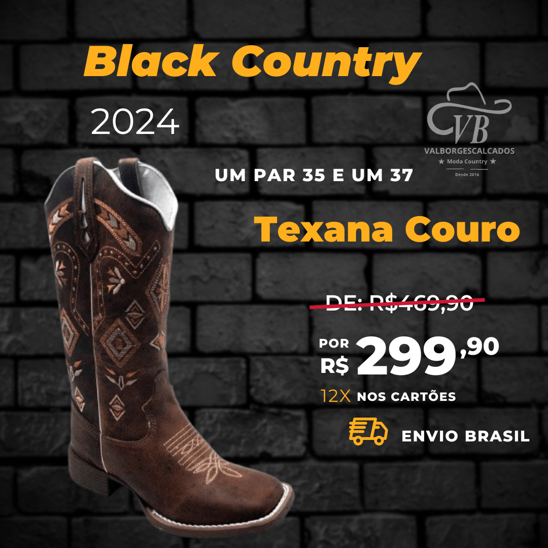 Bota Texana Country Feminina Cano Longo Aztec Tribal Black Friday