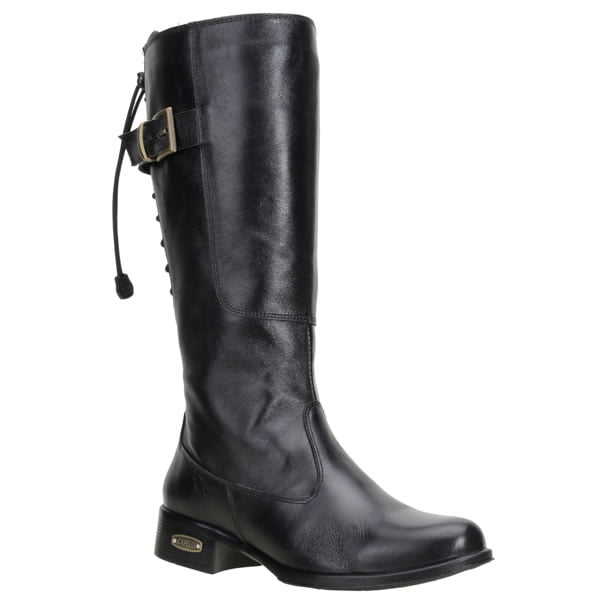 Bota Feminina Cano Alto Montaria De Amarrar Bionda Brasil Preto - Compre  Agora