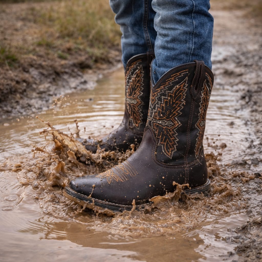 Bota Masculina Texana Country em Couro Legítimo Solado Jump