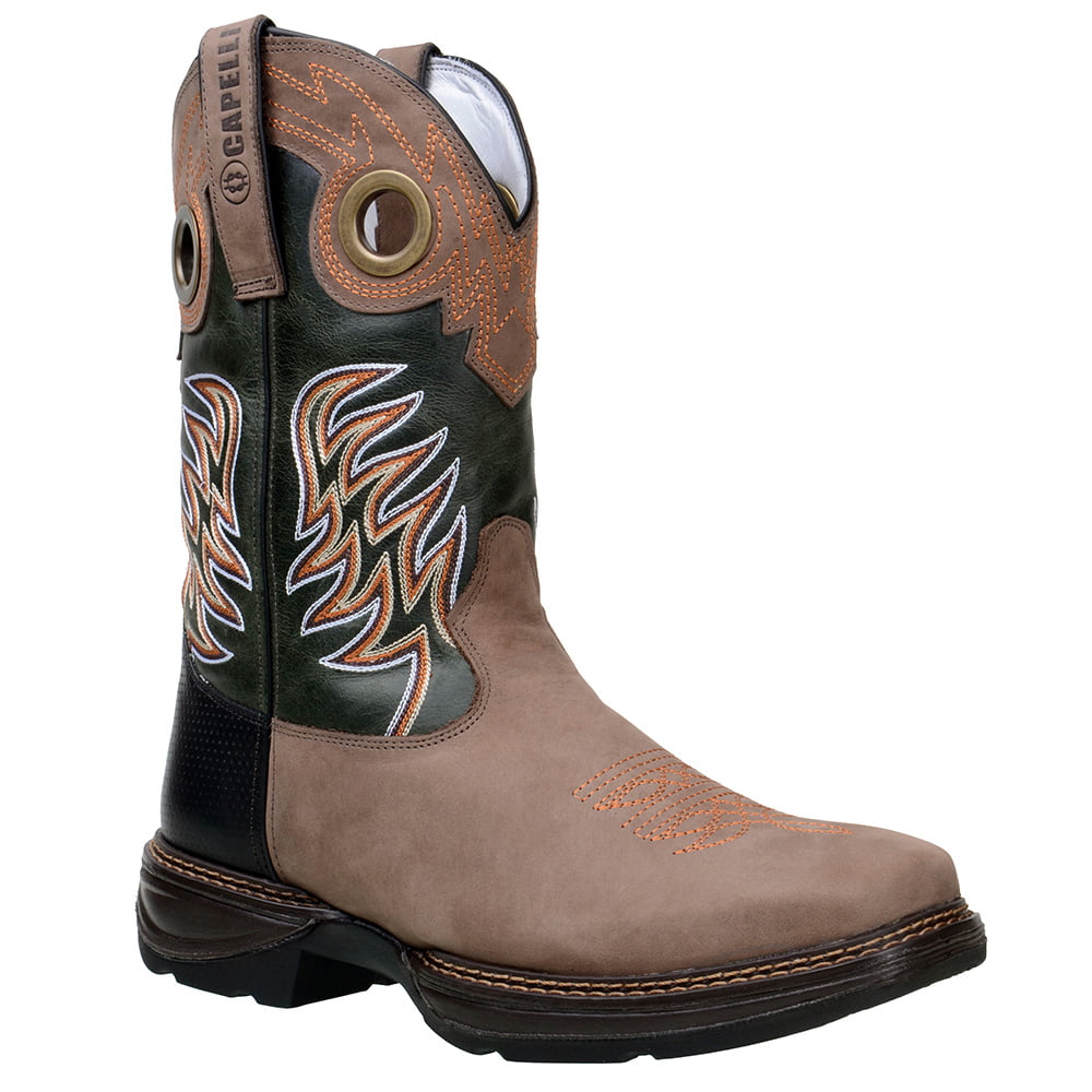 Bota Masculina Texana em Couro Legitimo Cor Verde