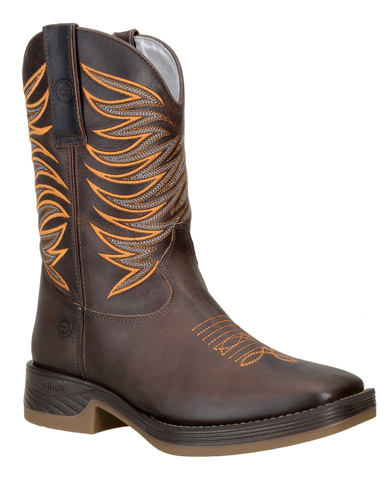 Bota Texana Bico Quadrado Solado Jump Café