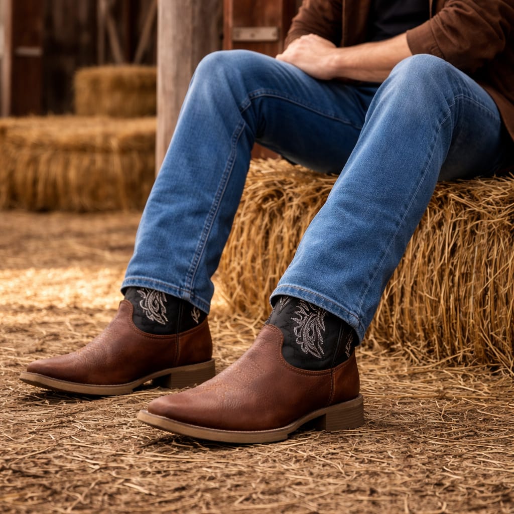 Bota Texana Country Classic Brown Couro Nobre