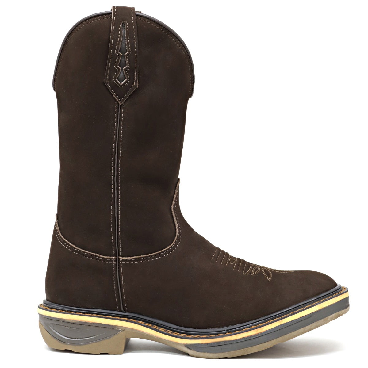 Bota Texana Country Couro Café Solado Jump