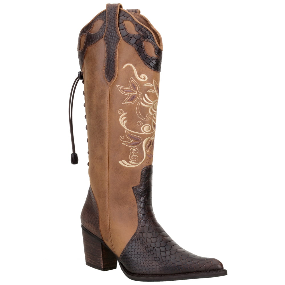 Texana Feminina Cano Longo Tabaco Ajuste