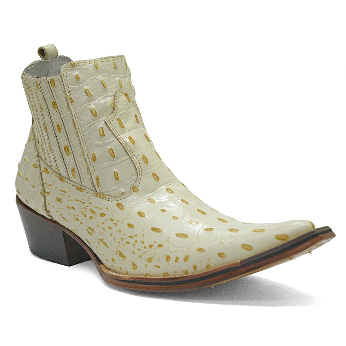 Botina Bico Fino Masculina em Couro Legítimo Solado de Couro