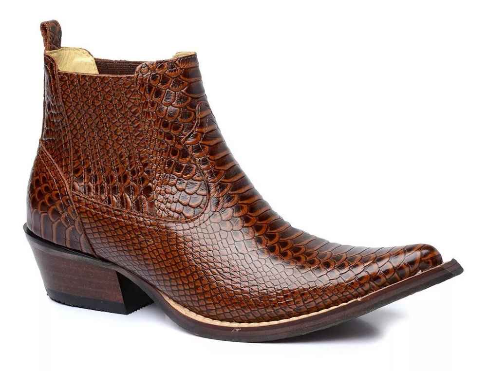 BOTINA/BOTA CANO CURTO COUNTRY MASCULINA MARROM