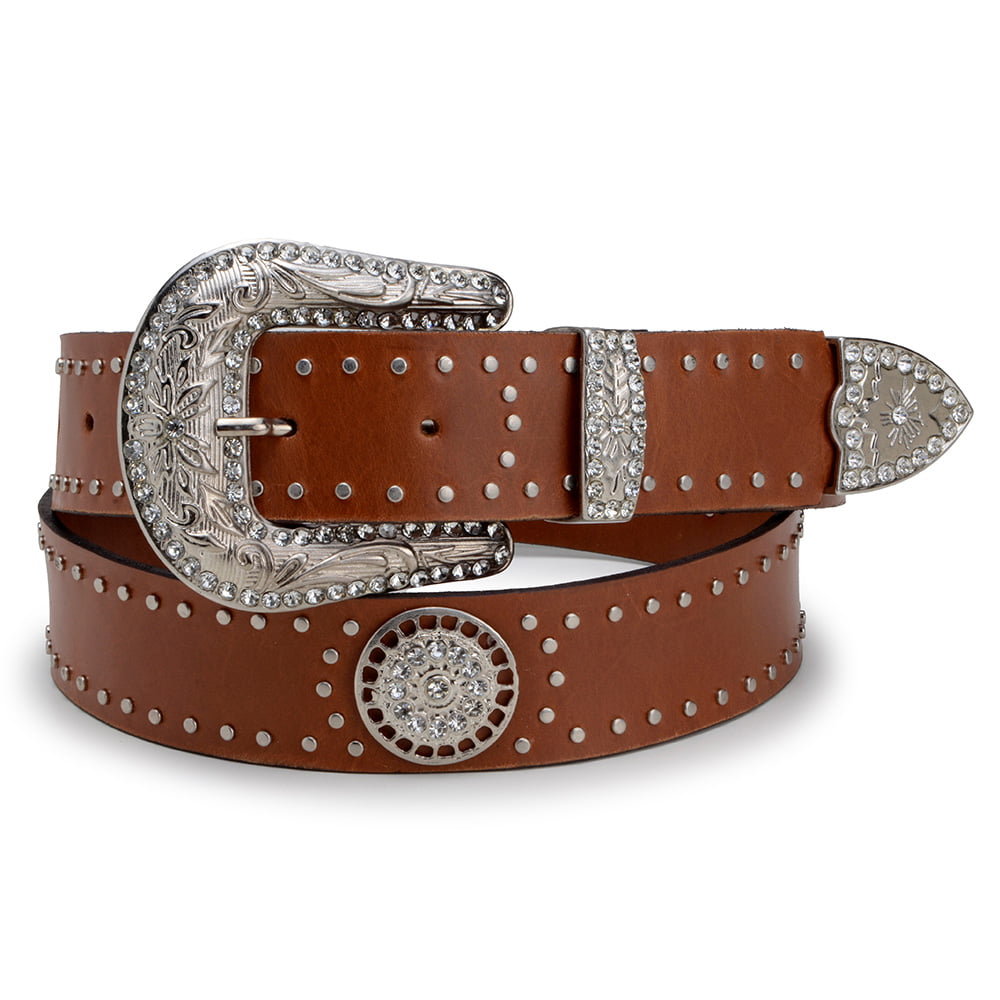 Cinto Feminino Em Couro Legitimo Cor Caramelo Fivela 100% Metal