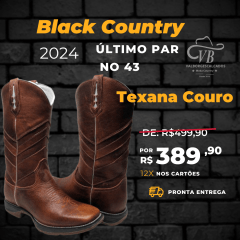 Bota Masculina Country Texana Cano Longo Bico Quadrado Couro Legítimo Sola Jump Black Friday