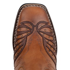 Bota Bico Quadrado Feminina Em Couro Legitimo Fóssil Castor Laser Pinhão Bota Bico Quadrado Feminina Em Couro Legitimo Fóssil Castor Laser Pinhão