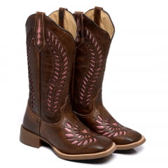 Bota Country Feminina Laser Samambaia Cano Longo