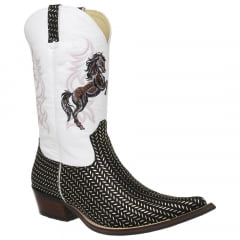 Bota Country Masculina Bico Fino Platinado Horse