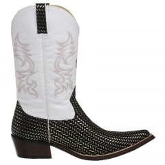 Bota Country Masculina Bico Fino Platinado Horse