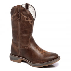 Bota Country Masculina Marrom Texana Couro Legítimo