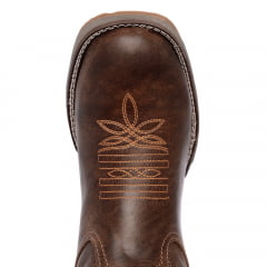 Bota Country Masculina Marrom Texana Couro Legítimo