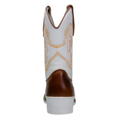 Bota Country Masculina Texana Com Solado Branco