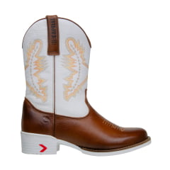 Bota Country Masculina Texana Com Solado Branco