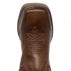 Bota Marrom Masculina Country Texana Cano Longo Bico Quadrado Couro