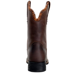 Bota Feminina Bico Quadrado Cano Médio Em Couro Café Trisse Castor