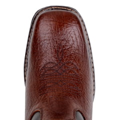 Bota Masculina Bico Quadrado Texana em Couro Legitimo Cor Café Mamute