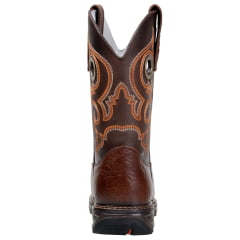 Bota Masculina Bico Quadrado Texana em Couro Legitimo Cor Café Mamute