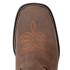 Bota Masculina Texana Bico Quadrado em Couro Legitimo Cor Havana