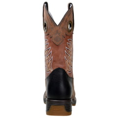 Bota Masculina Texana Bico Quadrado em Couro Legitimo Cor Havana