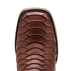 Bota Masculina Texana Country em Couro Legítimo Escama Tatú