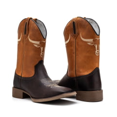 Bota Masculina Texana Country em Couro Legítimo Touro