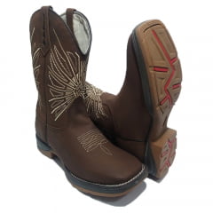 Bota Texana Masculina Country Aranha Sola Jump Couro Legítimo