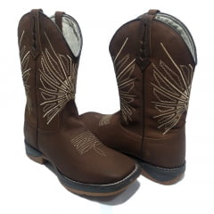 Bota Texana Masculina Country Aranha Sola Jump Couro Legítimo