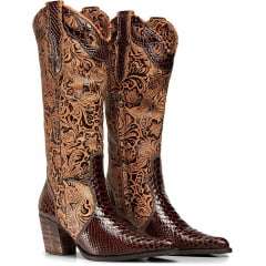 Bota Texana Bico Fino Sucuri Floral