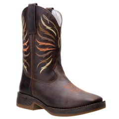 Bota Texana Bico Quadrado Solado Jump Café Capelli