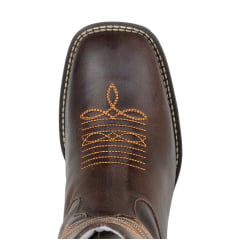 Bota Texana Bico Quadrado Solado Jump Café