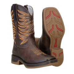 Bota Texana Bico Quadrado Solado Jump Café Capelli