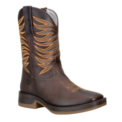 Bota Texana Bico Quadrado Solado Jump Café Capelli