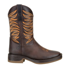 Bota Texana Bico Quadrado Solado Jump Café