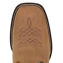 Bota Texana Country American Western Couro Nobre Tabaco