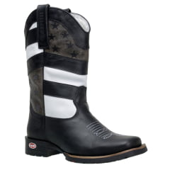 Bota Texana Country American Western  Preta Tamanho Especial Capelli