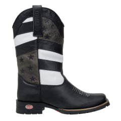 Bota Texana Country American Western Boots Preta Tamanho Especial