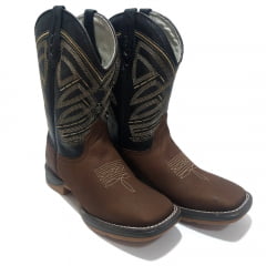 Bota Texana Country Masculina Cano Preto Solado Jump