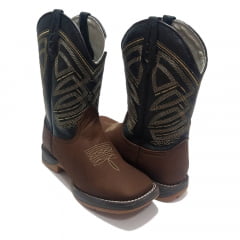 Bota Texana Country Masculina Cano Preto Solado Jump