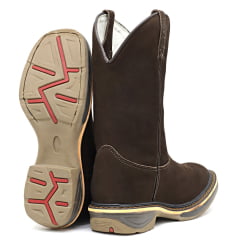 Bota Texana Country Couro Café Solado Jump