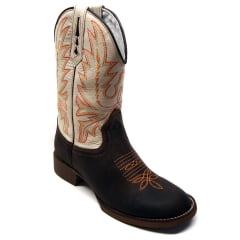 Bota Texana Country Crazy Horse Bico Redondo  