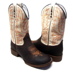 A Bota Texana Country Crazy Horse Bico Redondo