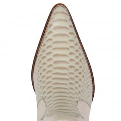 Bota Texana Country Feminina de Cano Curto Snaker cor Marfim