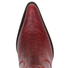 Bota Texana Country De Cano Curto Snaker Cor Red