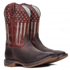 Bota Texana Country Masculina em Couro American Western