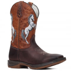 Bota Masculina Texana Country em Couro Western Horse 